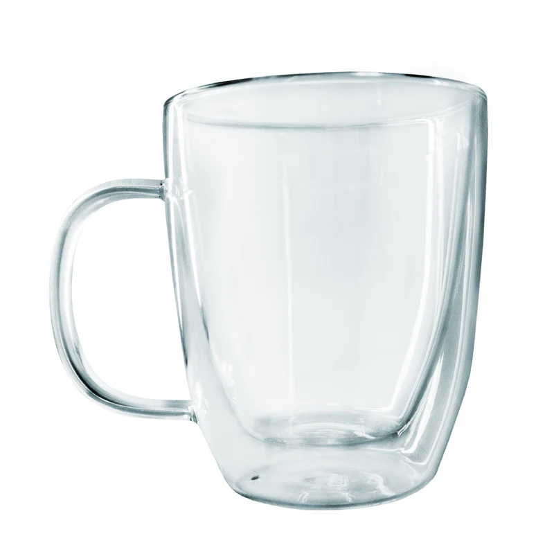 Taza de cristal de doble pared transparente