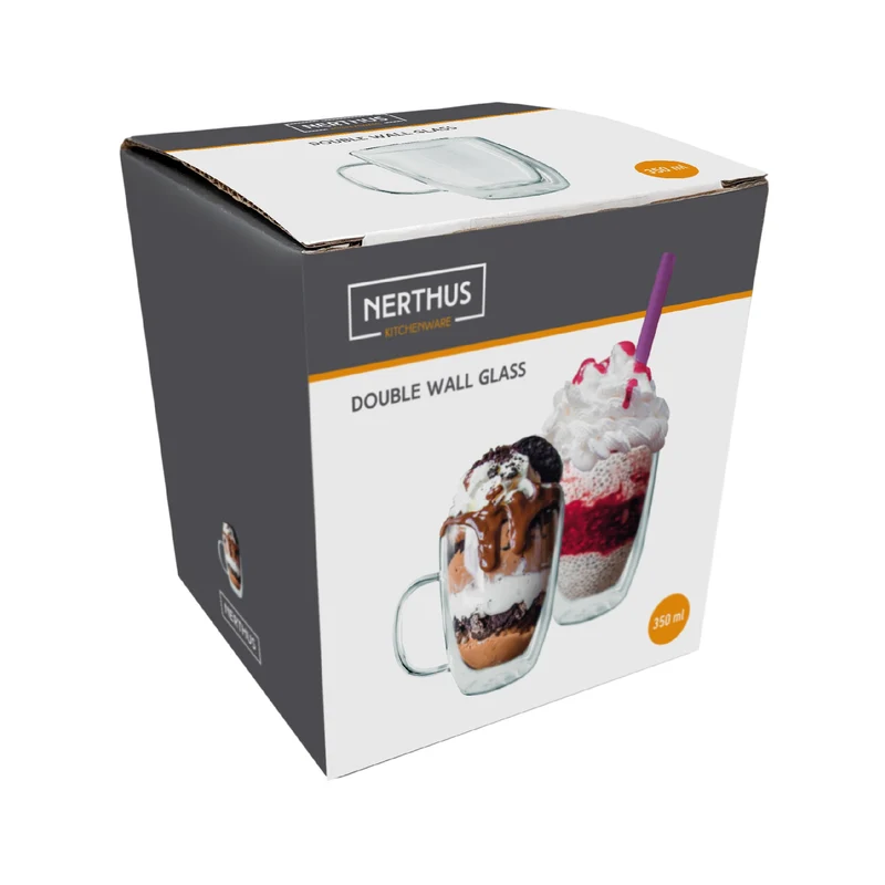 Taza de cristal de doble pared transparente
