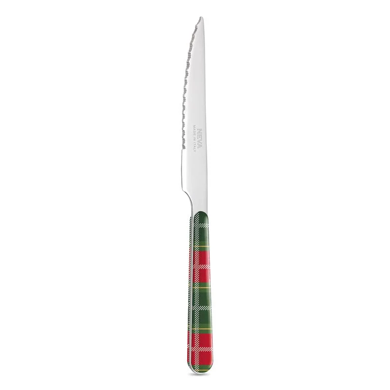 Coltello Bistecca - Tartan Rosso Verde BD14276