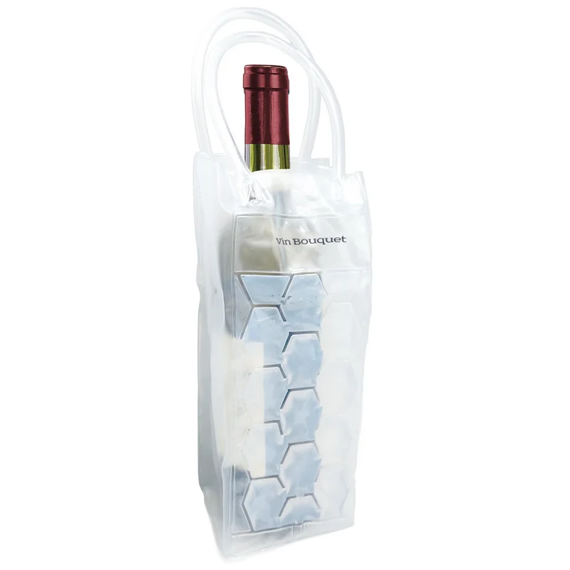 Bolsa enfriadora de gel transparente para botellas