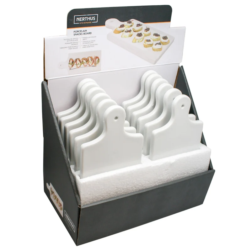 Bandeja de porcelana blanca para servir snacks
