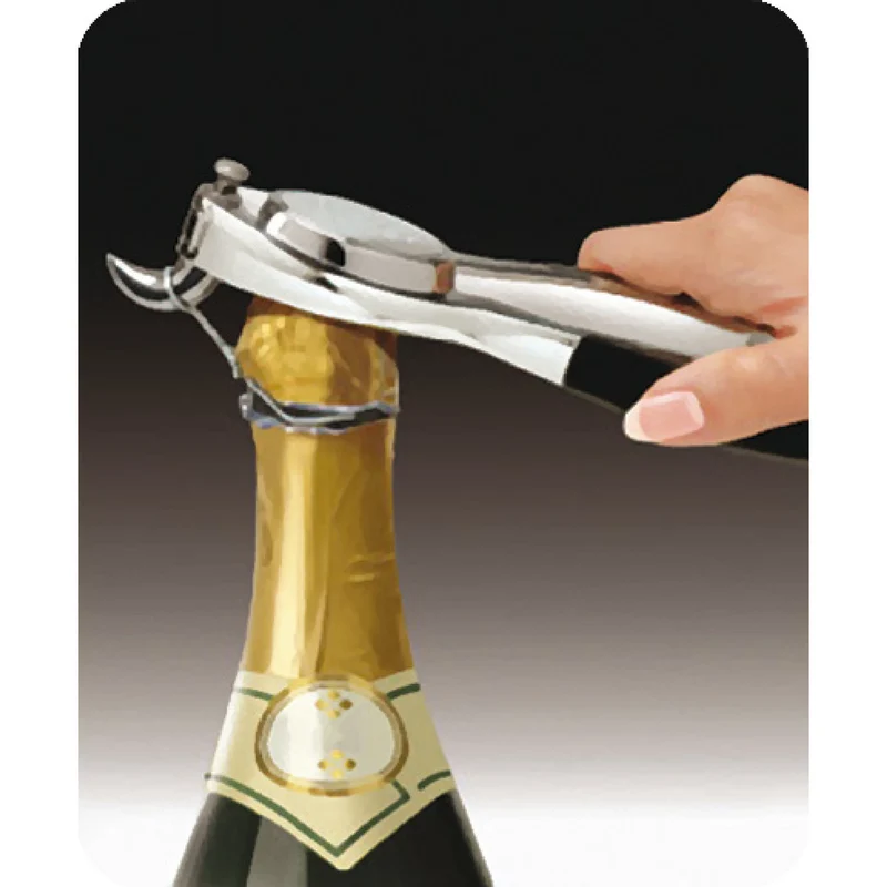 Abridor de cava de acero inoxidable antisalpicaduras