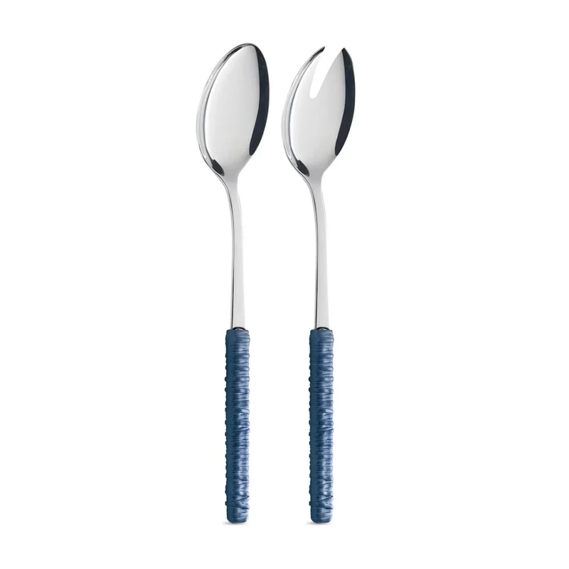 Coppia Insalata - Rattan Blu Avio LD14306C