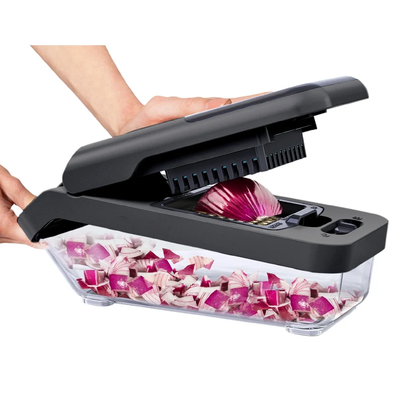 Picadora manual de verduras con cuchillas intercambiables