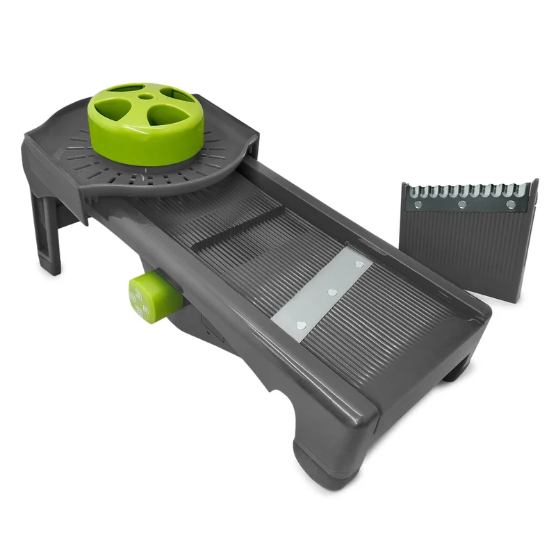 Mandolina de cocina con cuchillas intercambiables y ajuste de grosor