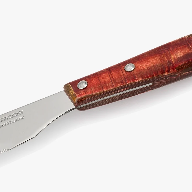 Cuchillo Chuletero Madera de Chopo Comprimida Tinte Rojo 110 mm