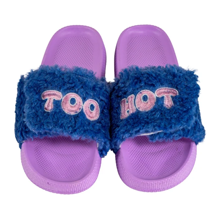 Ciabatte con strap. Decoro TOO HOT. Taglia S/M.