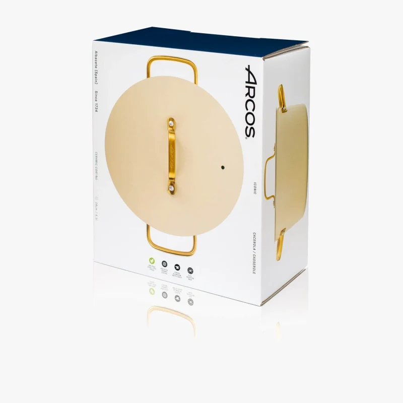 Cacerola Antiadherente Cerámico Serie Samoa Iconic Beige 24 Cm / 4,3 L