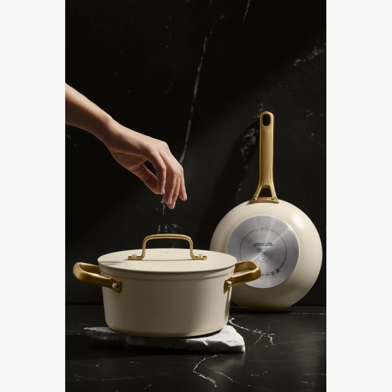 Cacerola Antiadherente Cerámico Serie Samoa Iconic Beige 24 Cm / 4,3 L