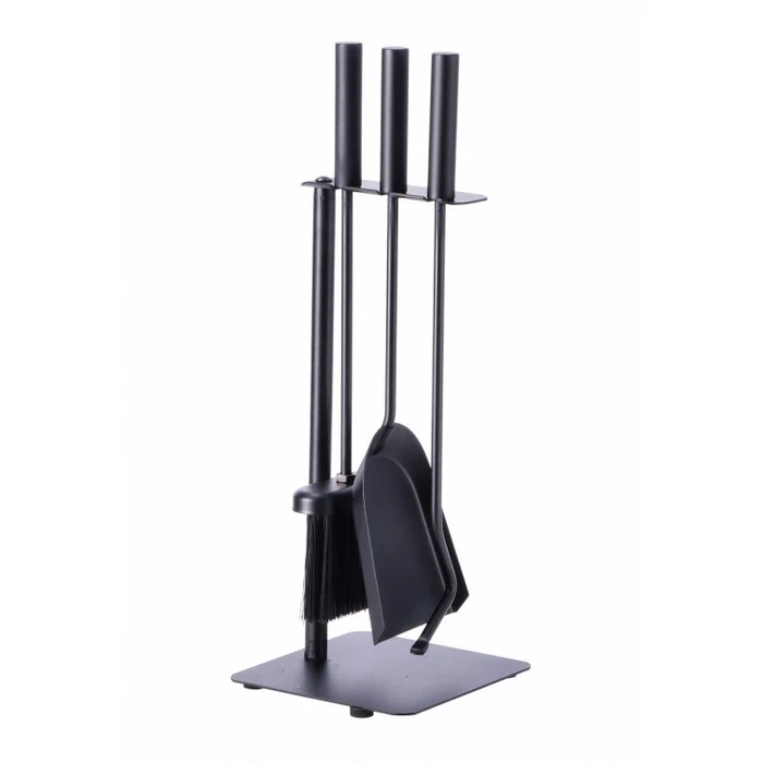 Set attrezzi per camino in ferro con supporto 45 cm