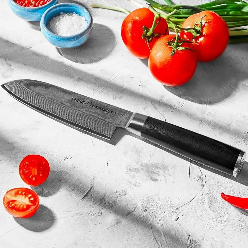 Damascus Coltello Santoku In Acciaio di Damasco