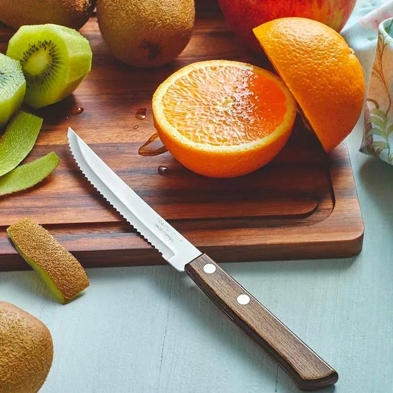 Tradicional Coltello Bistecca In Acciaio Inox - Poliwood - Set 6 Pz