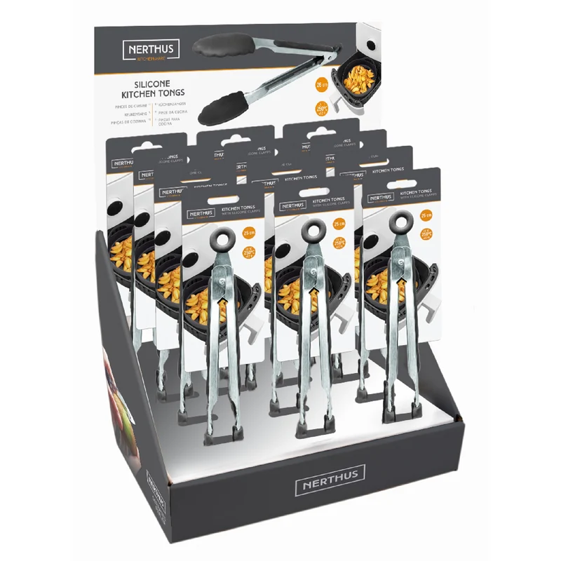 Pinzas de Cocina de Acero Inoxidable con Punta de Silicona – 26 cm