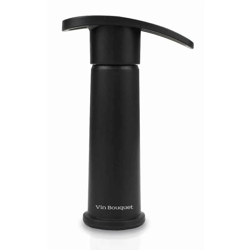 Bomba de Vacío Manual Negra con 2 Tapones