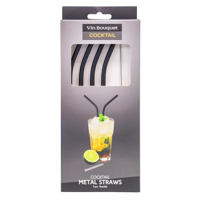 Pajitas de Acero Inoxidable Negras