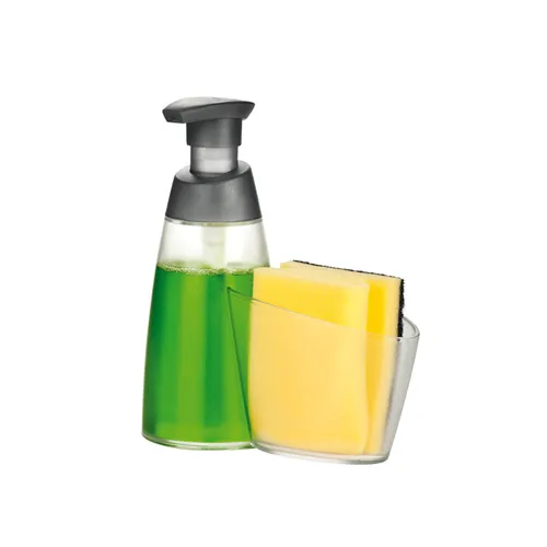 Dispenser Per Sapone/Detergente 350 Ml, Con Portaspugna "Cleankit"