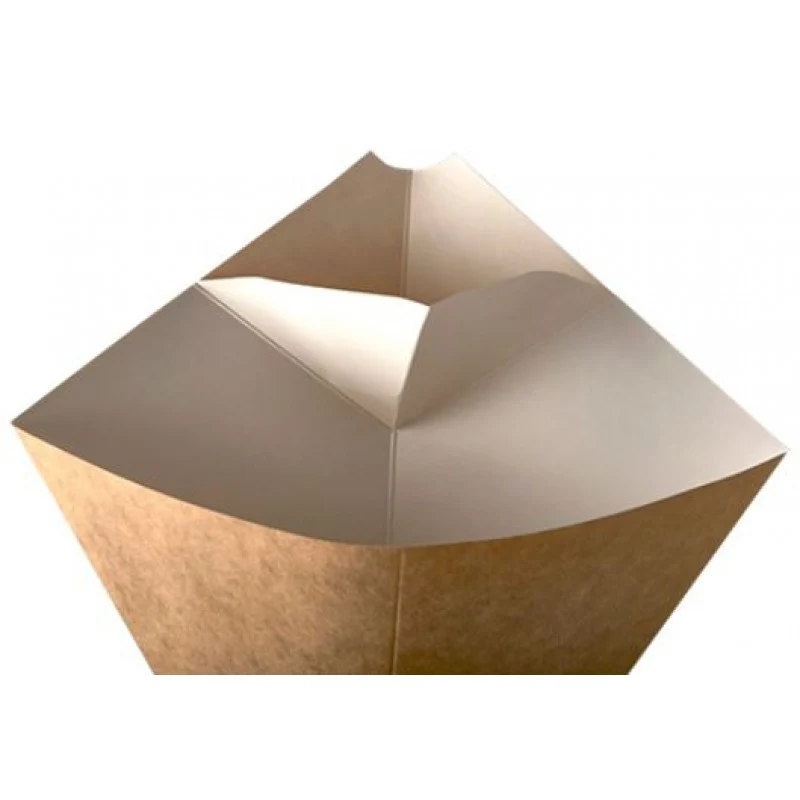 Coni cartone kraft interno bianco e scomparto salsa pz.50