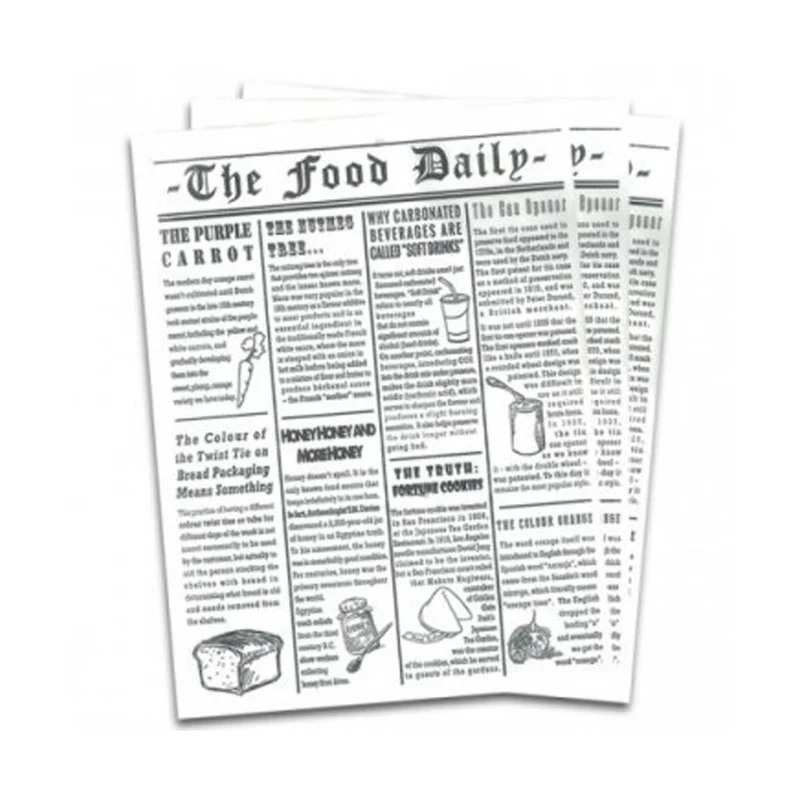 Carta alimentare antiunto stampa giornale cm.30x40 pz.500