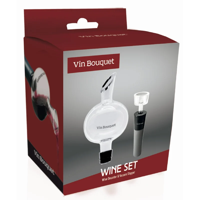 Set Decantador y Tapón de Vacío – Aireador Instantáneo y Conservación del Vino