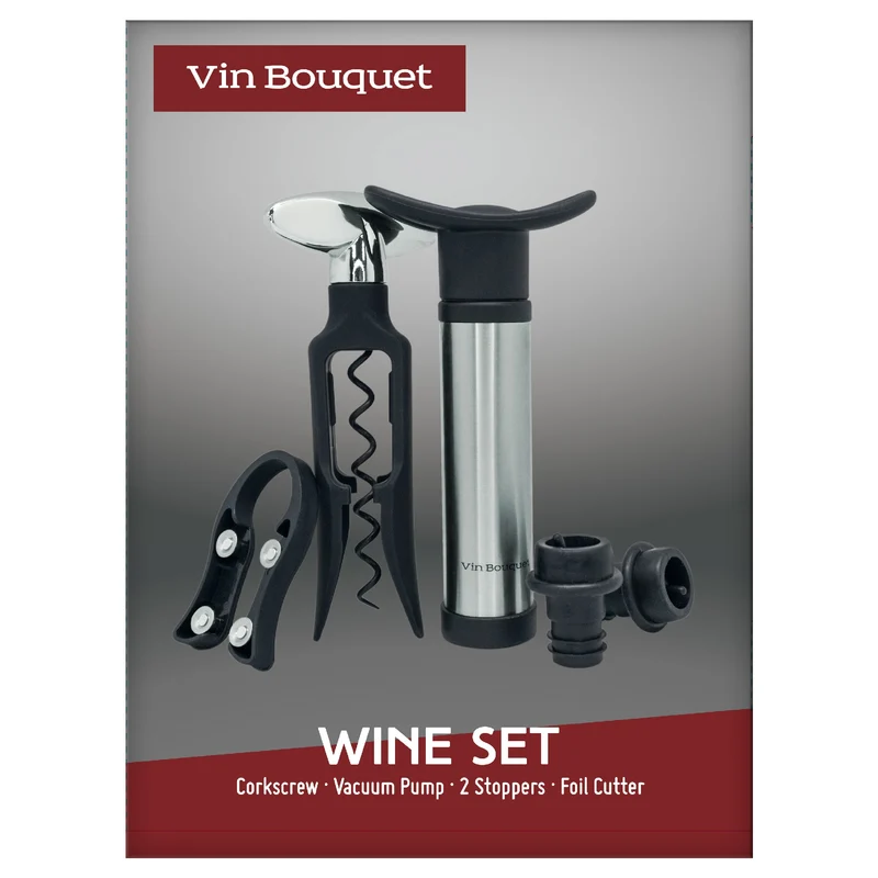 Set de Sacacorchos de Giro y Bomba de Vacío