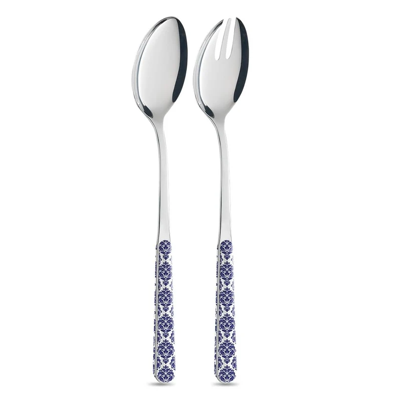 Coppia Insalata - Damascato Blu BD14041BW