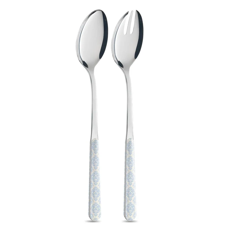 Coppia Insalata - Damascato Azzurro Avorio BD14041LCA