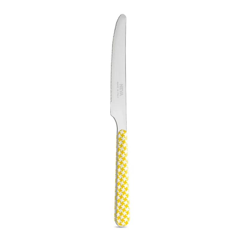 Coltello Tavola - Pied de Poule Giallo BD14016Y
