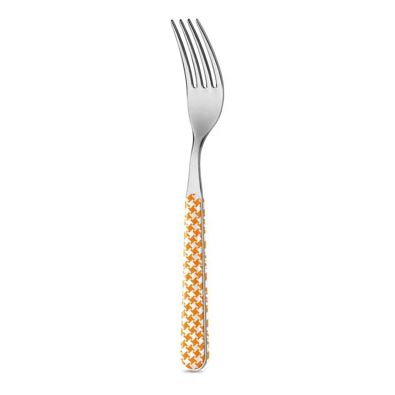 Forchetta Tavola - Pied de Poule Arancio BD14016O