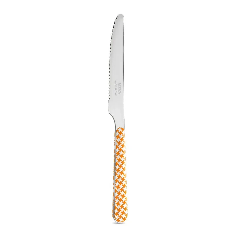 Coltello Tavola - Pied de Poule Arancio BD14016O