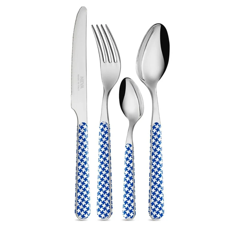 Set 24 pezzi - Pied de Poule Blu BD14016B