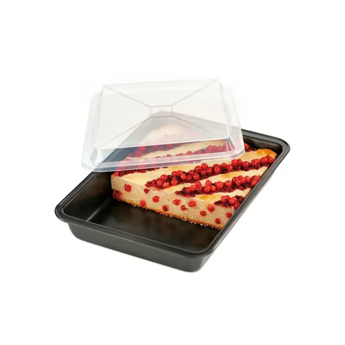 Teglia Rettangolare Alta Con Coperchio In Plastica 33X23 Cm "Delicia"