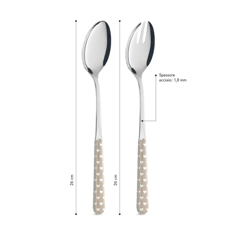 Coppia Insalata - Cuoricini Tortora BD14060PTL
