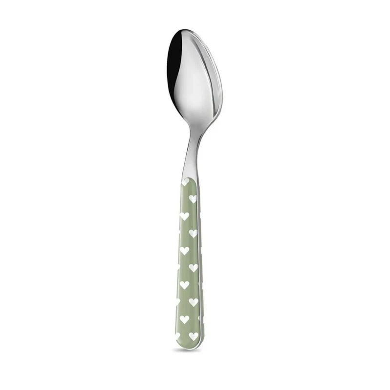 Cucchiaio Caffè - Cuoricini Verde Salvia BD14060PSG