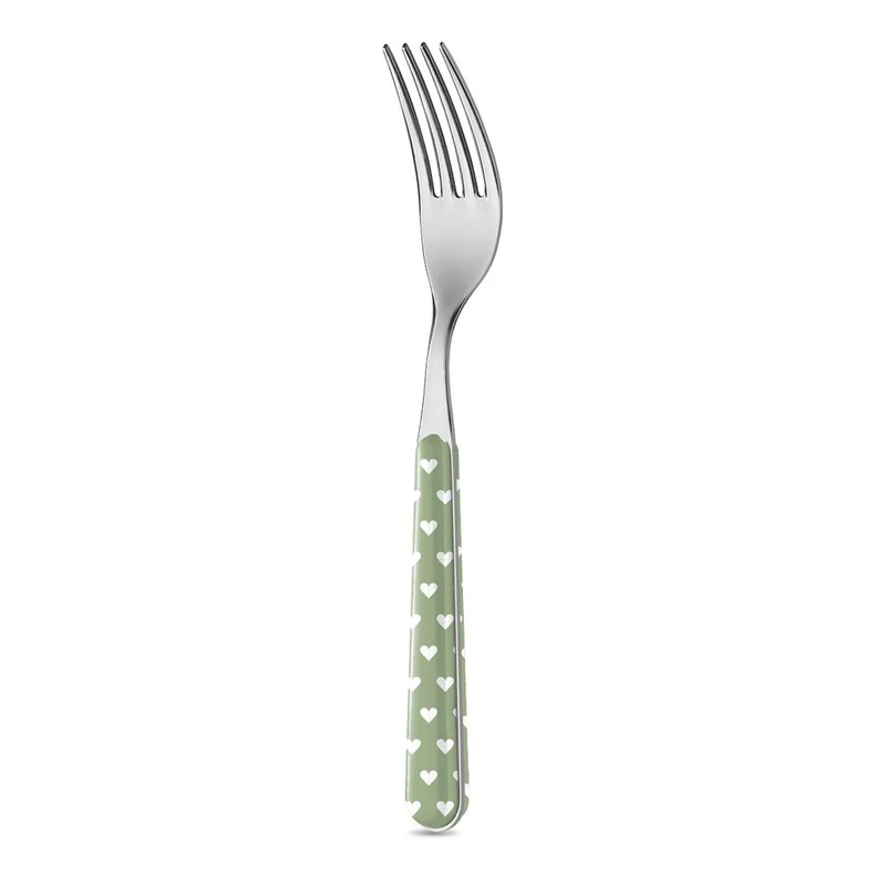 Forchetta Tavola - Cuoricini Verde Salvia BD14060PSG