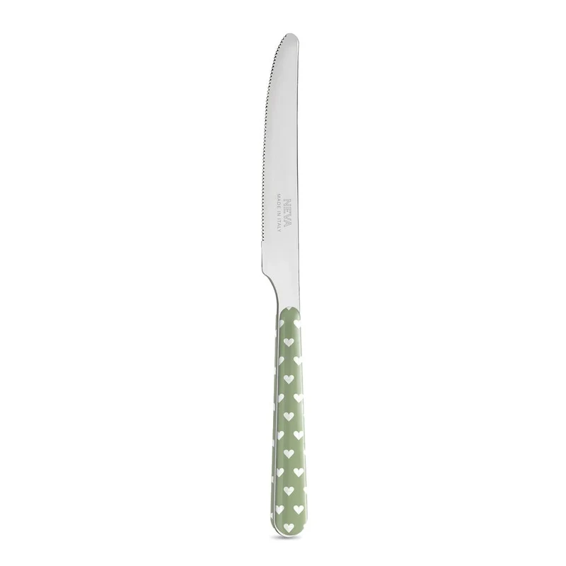 Coltello Tavola - Cuoricini Verde Salvia BD14060PSG