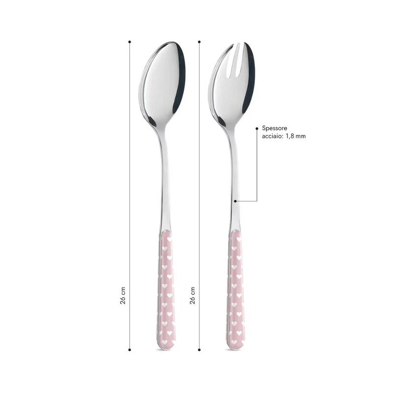 Coppia Insalata - Cuoricini Rosa BD14060PLM