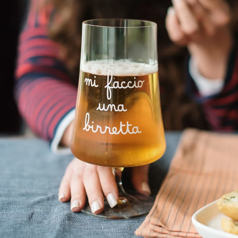 Set 2 Bicchieri birra Mi faccio una birretta - 55cl