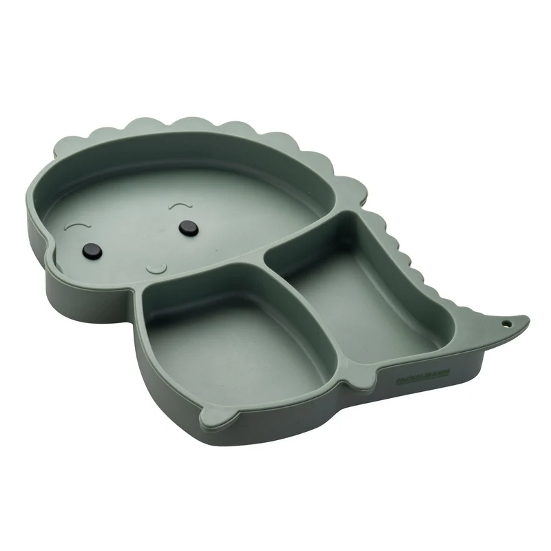 Piatto in silicone per bambini, con ventose, design dinosauro