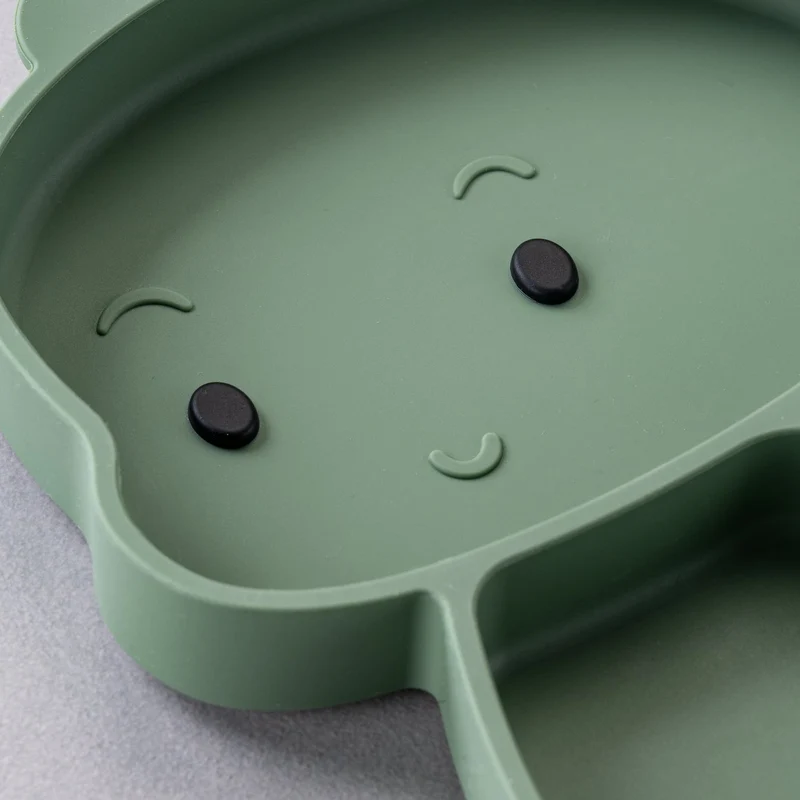 Piatto in silicone per bambini, con ventose, design dinosauro