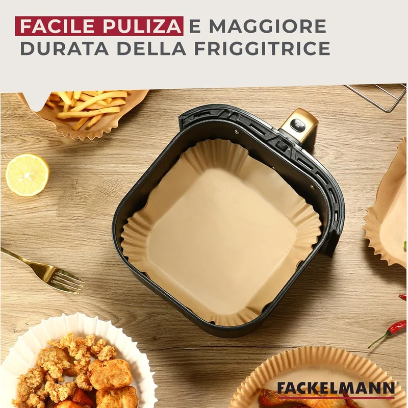 Stampo friggitrice quadrati, 20 cm, 50 pezzi