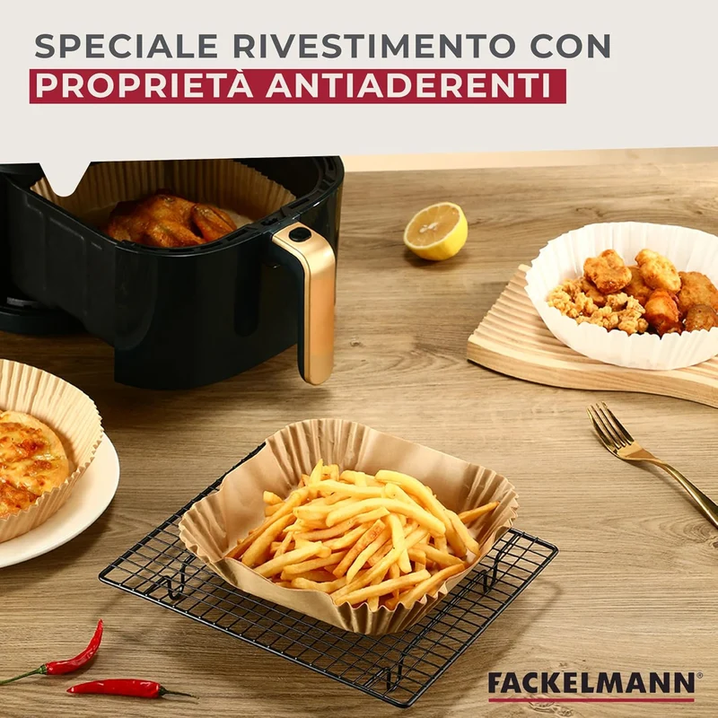 Stampo friggitrice quadrati, 20 cm, 50 pezzi