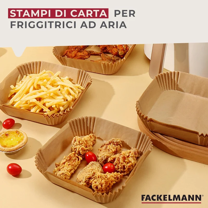 Stampo friggitrice quadrati, 20 cm, 50 pezzi