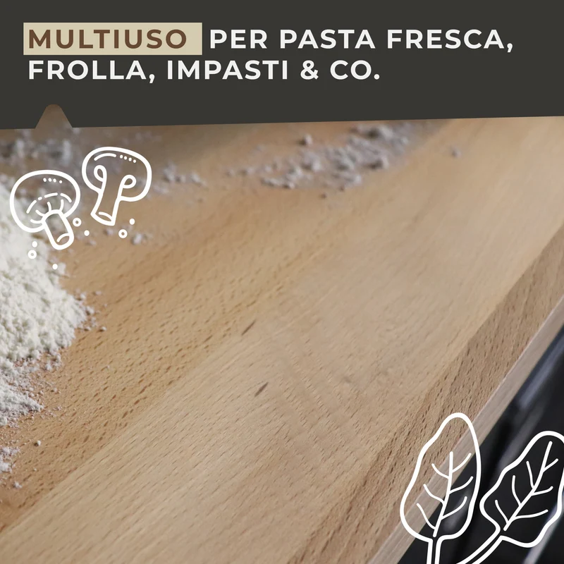 Tagliere spianatoia, in legno di faggio, 40x40 cm