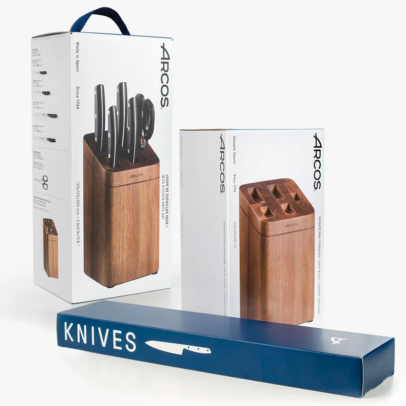 Juego cocina 4 pzas. Serie Ibiza + Tijeras + Soporte de madera de acacia
