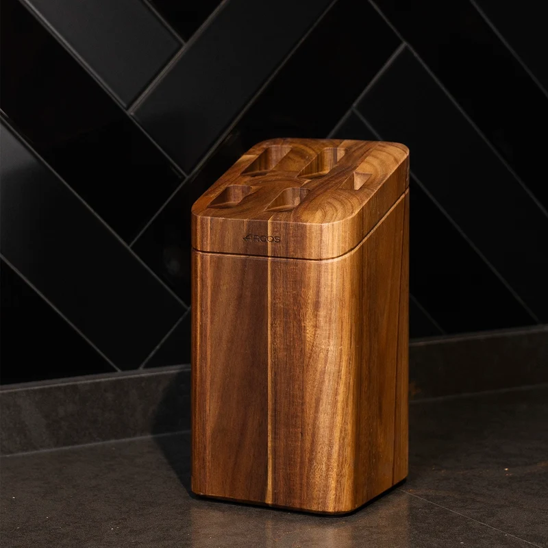 Soporte de Cuchillos de Madera de Acacia