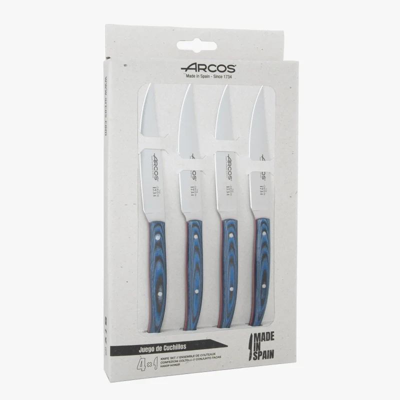 Juego 4 Pzas. Chuleteros The Origin Mango Micarta Azul