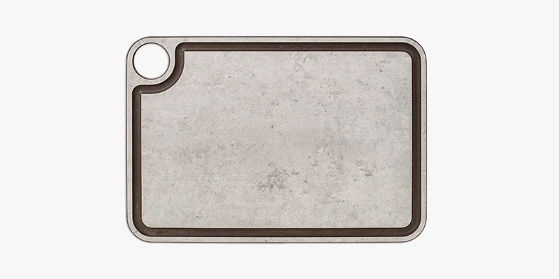 Tabla de corte gris con canal y colgador 330 x 230 mm
