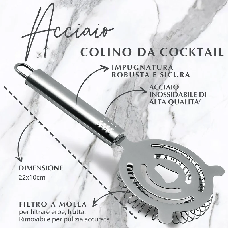 Colino per cocktail, in acciaio inox