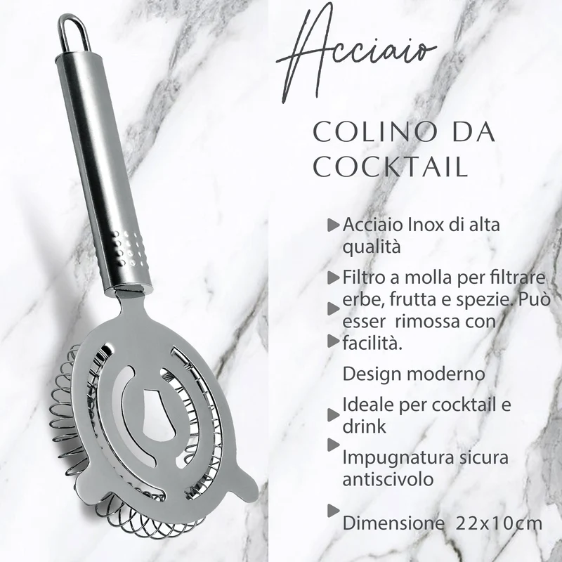 Colino per cocktail, in acciaio inox