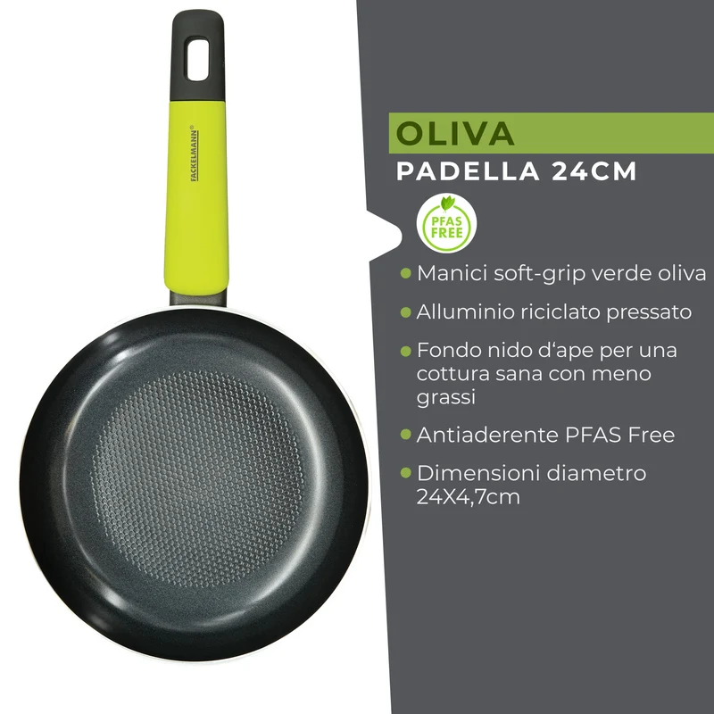 Padella in alluminio antiaderente, da 24, Linea Oliva
